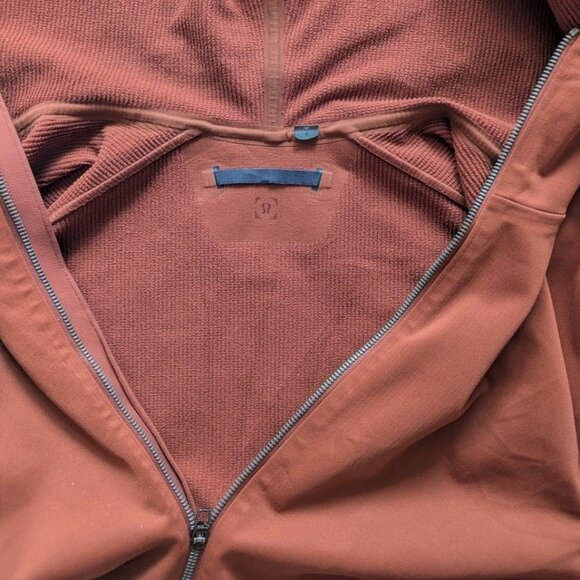 Men's Lululemon Fleece Back Soft Shell Jacket Coat Burnt Orange Terracotta XL - Picture 9 of 9